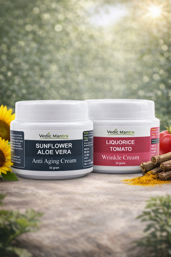 Liquorice Tomato Wrinkle Cream + Sunflower Aloe Vera Anti Aging Cream Combo